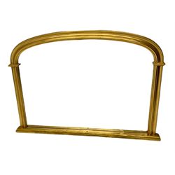 Gilt framed arch top overmantle mirror