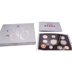Four The Royal Mint United Kingdom proof coin collections, dated 2000, 2001, 2005 and 2006, all cased with certificates 