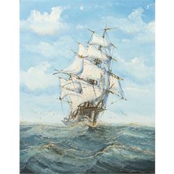 John Ambrose (Cornish 1931-2010): Ships in Full Sail, pair of oils on board signed 49cm x 39cm (2)