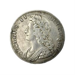 King George II 1732 silver half crown co