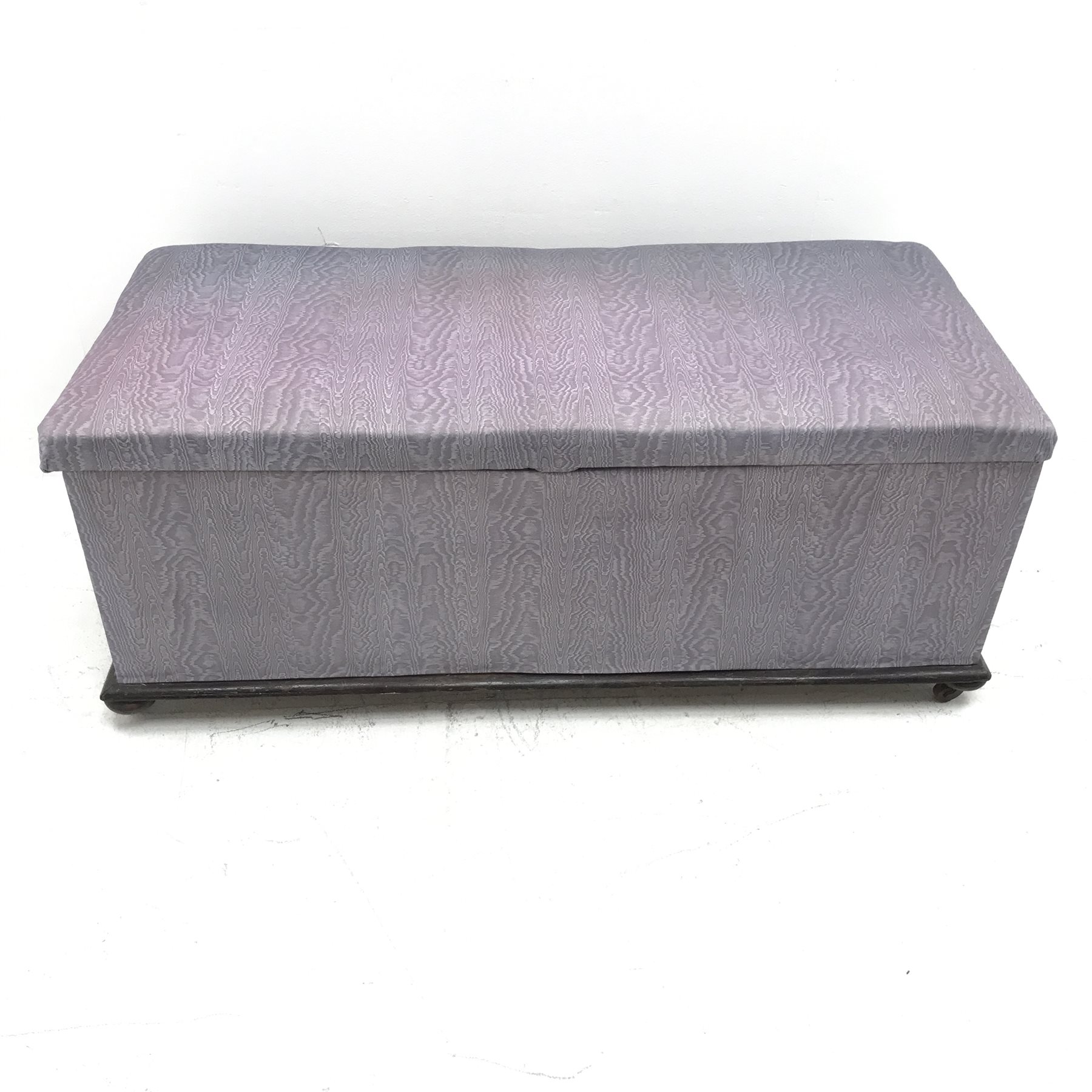 Victorian upholstered ottoman blanket box, single hinged lid, W127cm