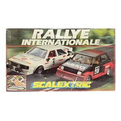 Scalextric - Rallye Internationale set with Audi Quattro and Austin Metro; boxed with instructions