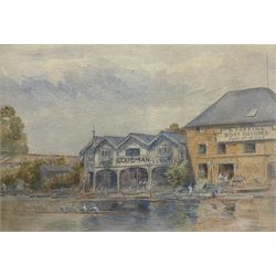 English School (Late 19th Century): Rowing Through Eton c.1875-1883, watercolour unsigned 25cm x 36cm 
Notes: see photo from The Eton Book of the River, L. Byrne, p.82