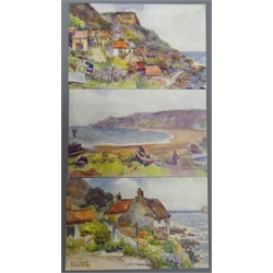  Three J Ulric Walmsley, Ruddock 'Artist Series' Post Cards of Runswick Bay, S.E View, South View, and Near Prospect Hse,1913, (3)  