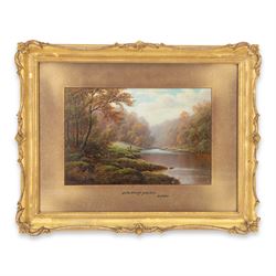 William Mellor (British 1851-1931): 'On the Wharfe - Yorkshire', oil on board signed, titled on the mount 20cm x 30cm
