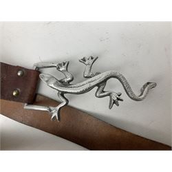 Guy Taplin (b.1939) leather belt, with lizard buckle, belt L91cm