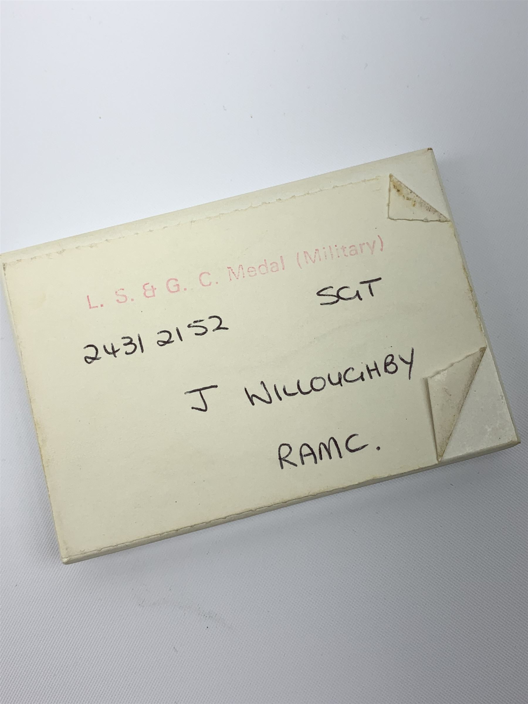 Queen Elizabeth II medal for Long Service and Good Conduct, awarded to '24312152 SGT J WILLOUGHBY RAMC', with unnamed miniature