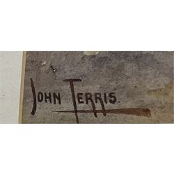 John Terris (Scottish 1865-1914): Gardening, watercolour signed 29cm x 42cm
Provenance: with Tillywally Gallery, Milnthort, Kinross-shire, label verso