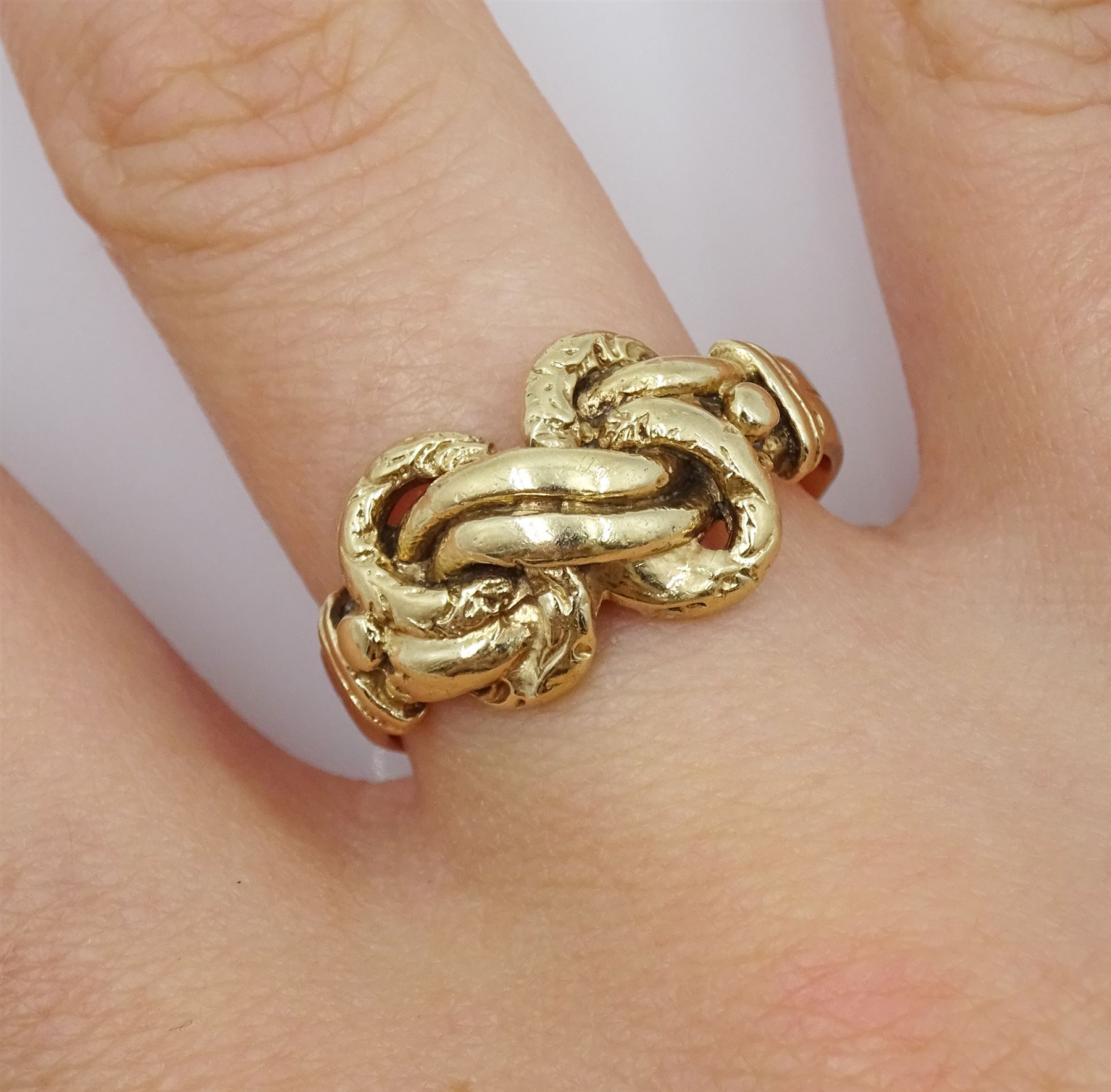 Early 20th century gold knot ring, stamped 9ct Jewellery & Watches