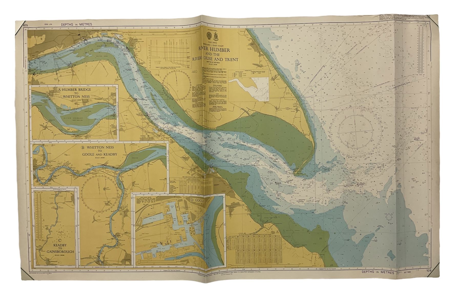 Two late 20th century charts of the River Humber entitled 'River Humber and the River Ouse and Trent' 1993 and 'River Humber Spurn to Barton Haven' (rolled)