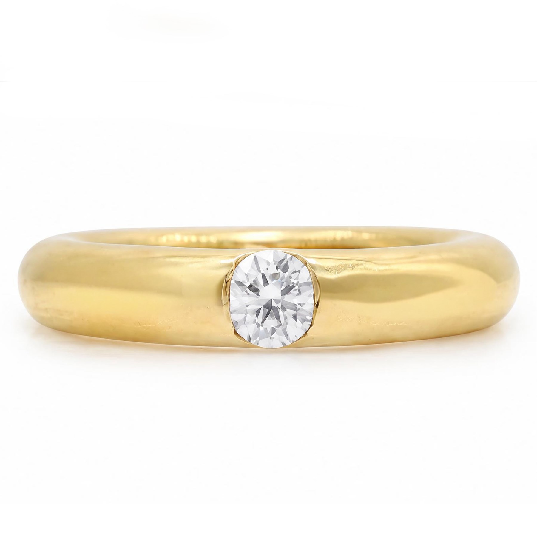 Cartier Ellipse diamond ring, set with a single round brilliant cut diamond of 0.25 carat, boxed with certificate