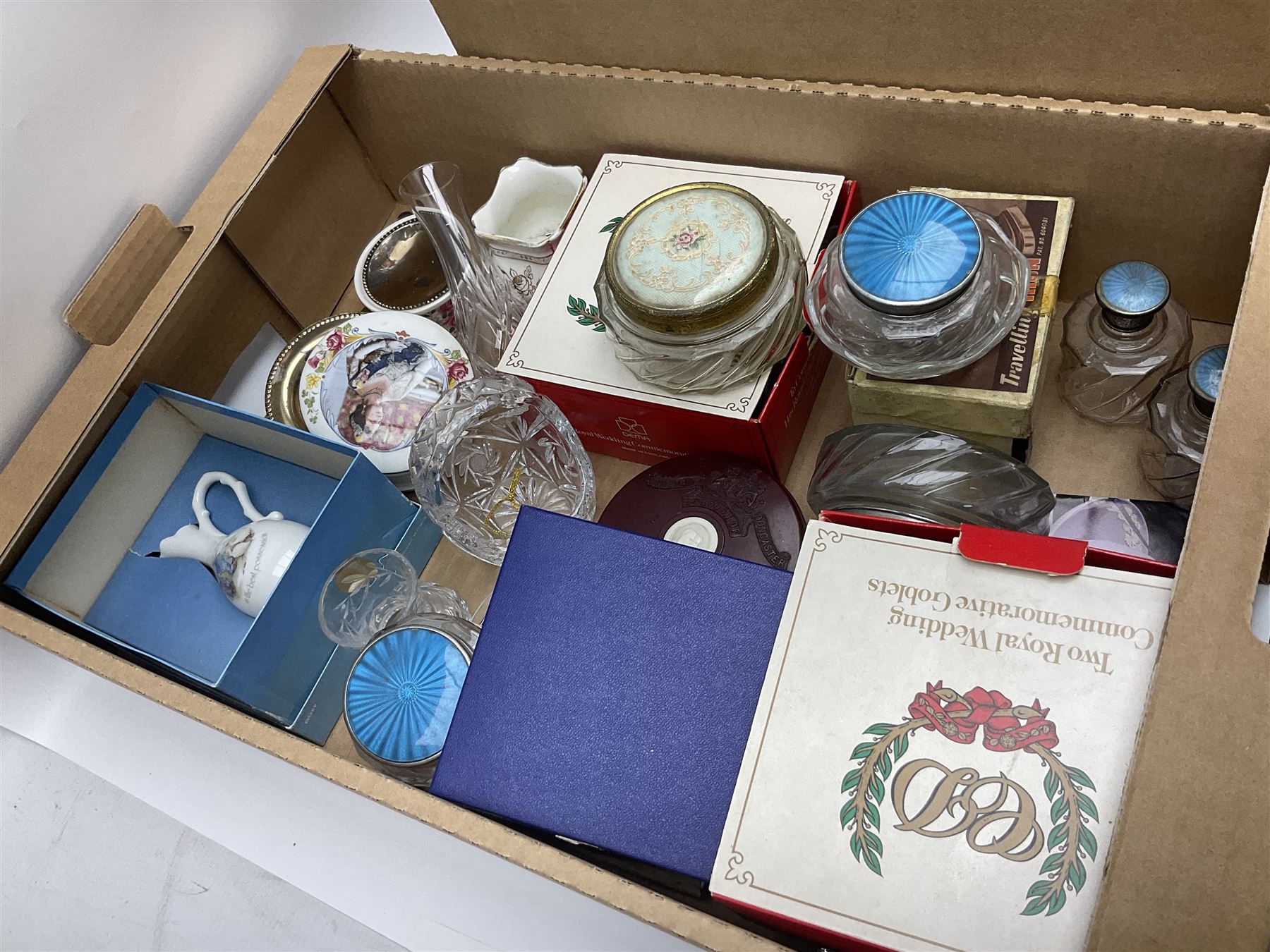 Collection of Wedgwood Jasperware, to include candy box with lid, miniature vase, trinket dishes, together with other collectables in six boxes 