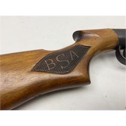 Early 20th century BSA Standard .177 Cal. Air Rifle (No.1), early A prefix number A67, with blued finish, top-loading, push-button underlever action, walnut semi-pistol grip stock with chequered BSA logo L101cm overall; with contemporary canvas case; NB: AGE RESTRICTIONS APPLY TO THE PURCHASE OF AIR WEAPONS.