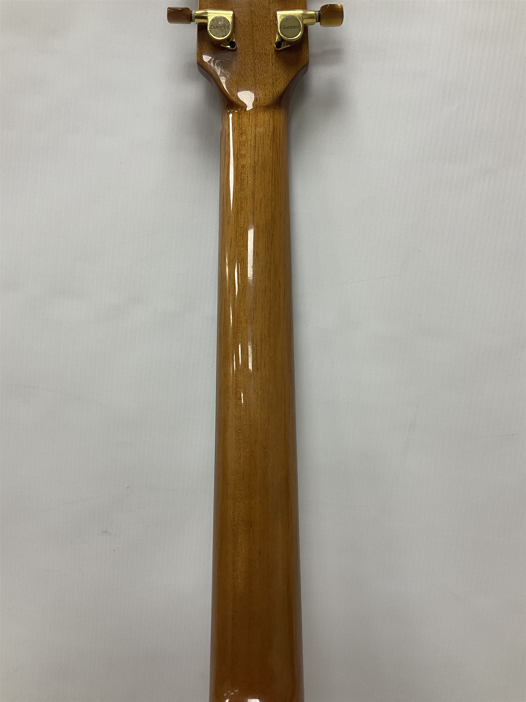 Brazilian Giannini Craviola six string acoustic guitar, with Fishman Premium Blend onboard pickup, in fitted hard case 