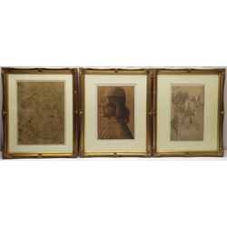 Classical Portraits, set of four lithographs bearing 'B of ESK' blind stamps 36cm x 22cm (4)