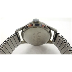  Longines 1950's stainless steel wristwatch with original Fixoflex bracelet  