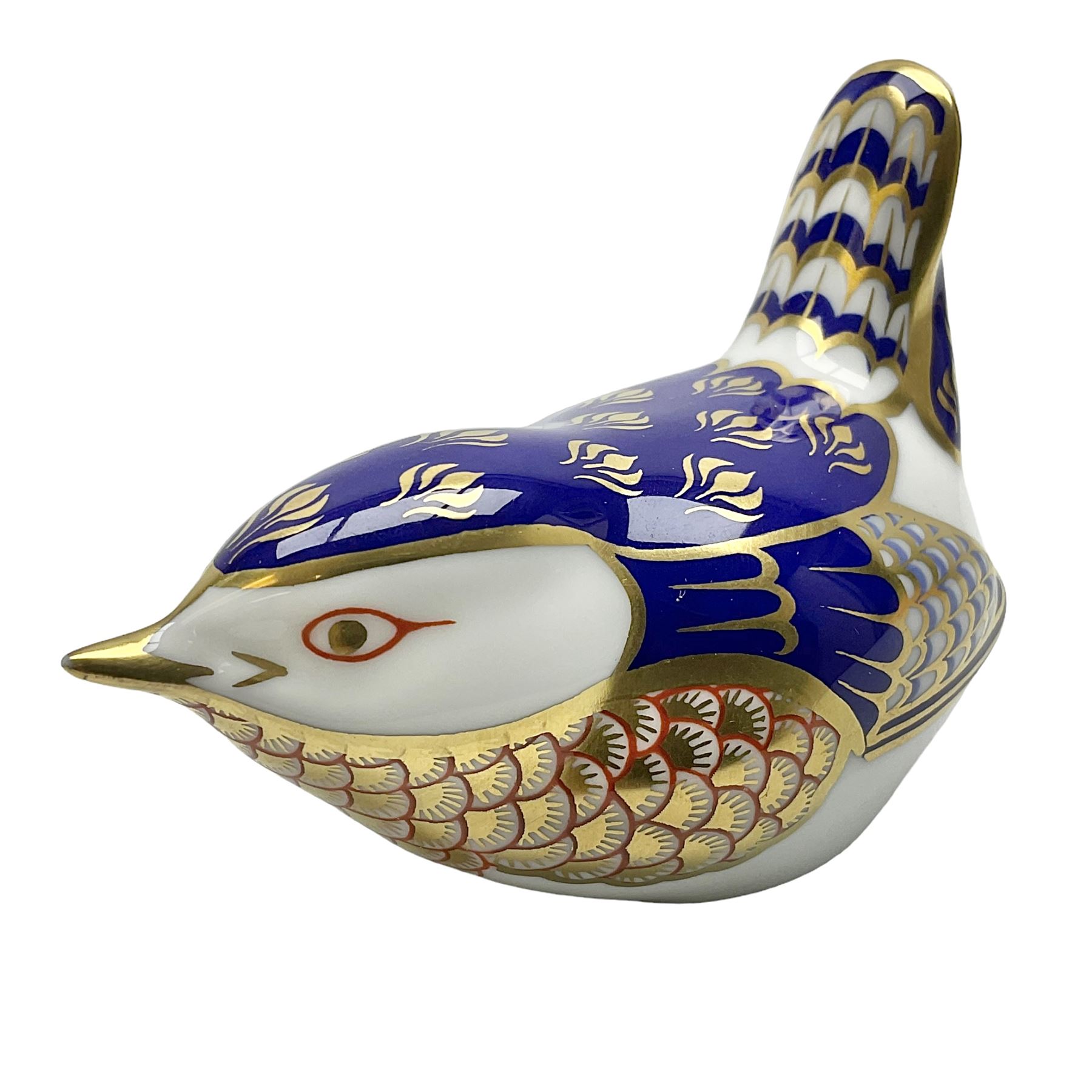 Royal Crown Derby paperweight in the form of a wren, with a gold stopper, H6cm
