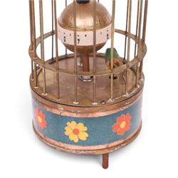 Modern bird cage automaton clock, with clockwork movement, H19cm