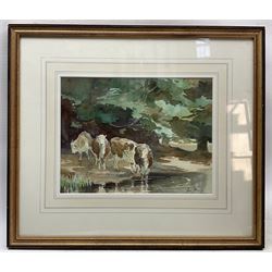 June Brilly (American 1956-): 'A Hot Summer', watercolour signed, titled on gallery label verso 22cm x 29cm 
Provenance: with Henry-Brett Galleries, Cheltenham, label verso