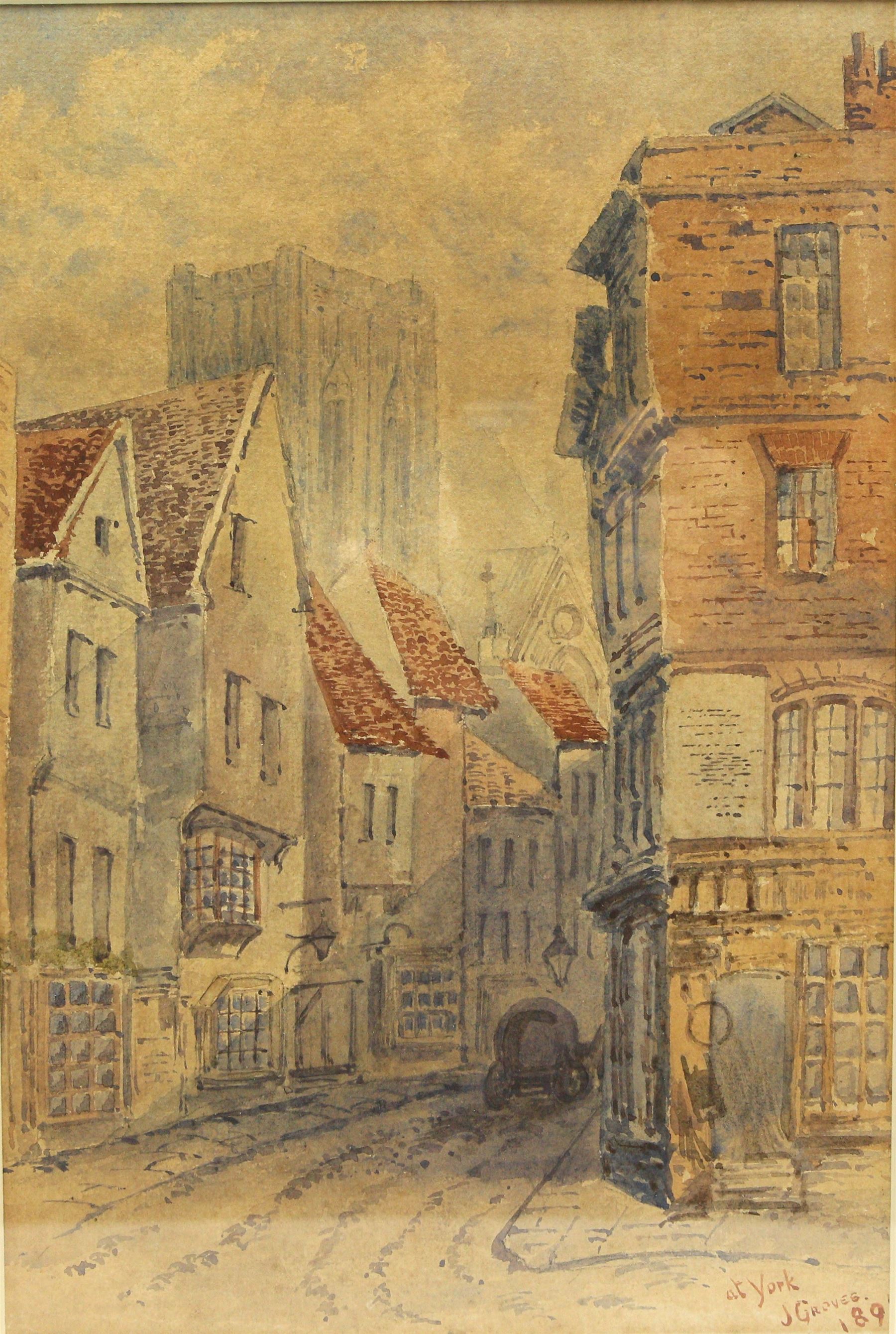 John Groves (British 19th Century): 'At York', watercolour signed titled and dated 189*, 27cm x 18cm 