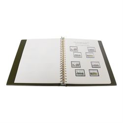 Great Britain stamps, Queen Victoria and later, including QV penny black with partial red MX cancel and three good margins, King Edward VII overprints, Queen Elizabeth II pre-decimal issues, many Queen Elizabeth II mint decimal stamps, etc, housed in four folders and one album