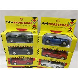 Shell/Maisto - twenty five 1:43 scale die cast cars comprising eighteen Shell and seven Maisto ‘Supercar Collection’ models with further 1:24 scale Maisto McLaren F1 model; all boxed (26) 