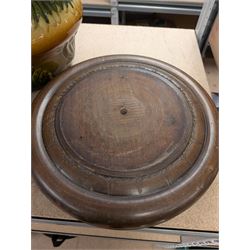 Four jardinières/planters, including Wardle example, together with a hardwood stand, largest jardinière H23.5cm