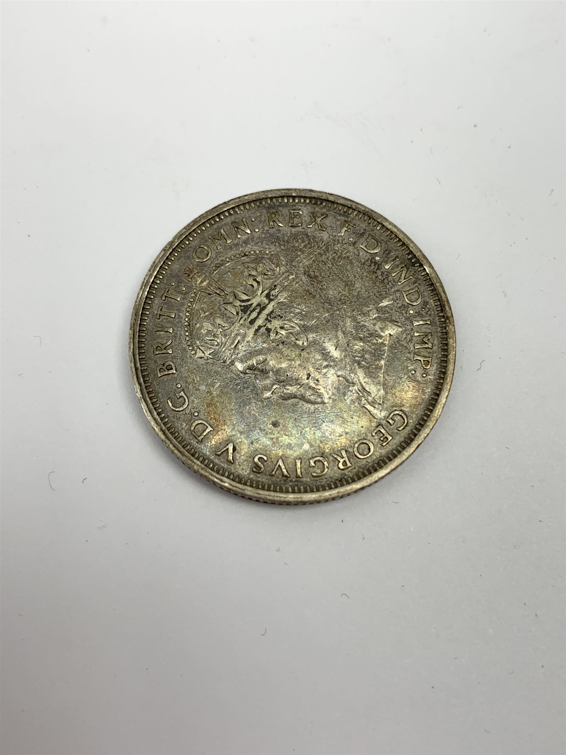 Coins including enamelled King George V 1927 Australia one florin, King George V Great British 1931 half crown, various pre-decimal pennies, 'Scarborough School Board' cased medallion etc 