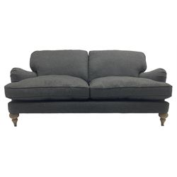 Marks and Spencer - 'Rochester' large two-seat sofa on turned light wood feet, upholstered in charcoal fabric 