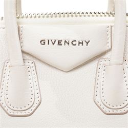 Givenchy - ‘Antigona’ Mini Bag, introduced circa 2011 under Riccardo Tisci, in structured white grained goat leather, with twin top carrying handles and detachable wide adjustable crossbody strap, with silver tone hardware, with original dust bag