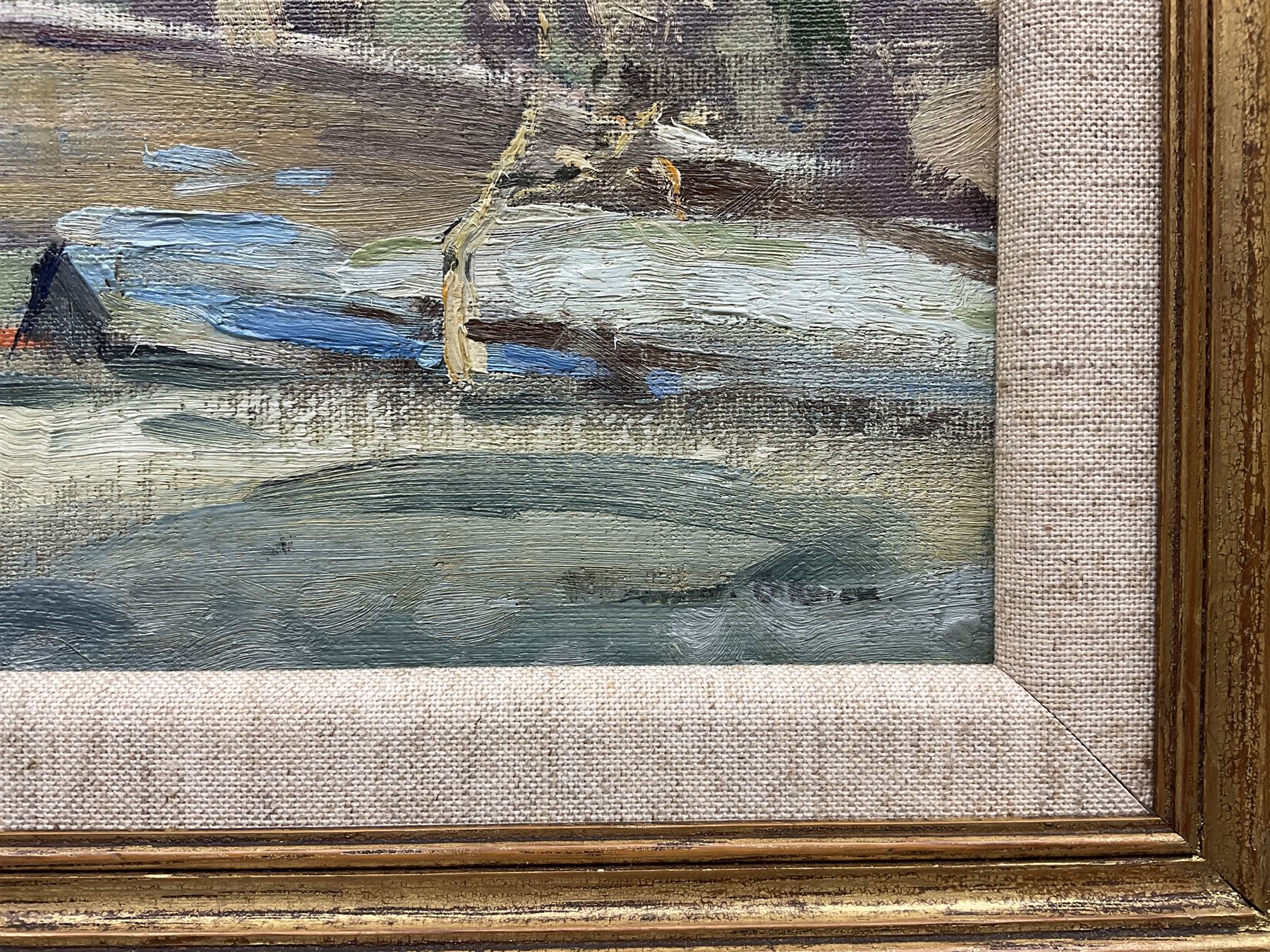 William Arthur Laurie Carrick (Scottish 1879-1964): 'Frosty Morning - Uig Skye', oil on canvas board signed, titled verso 24cm x 34cm