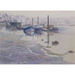 Christine M Pybus (British 1954-): Early Light Whitby, watercolour signed 47cm x 65cm