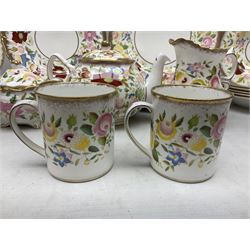 Hammersley Queen Anne pattern, part tea and dinnerwares, to include six dinner plates, five side plates, six soup bowls, teapot, covered sucrier, six teacups and saucers, etc together with six matched dessert plates (40)