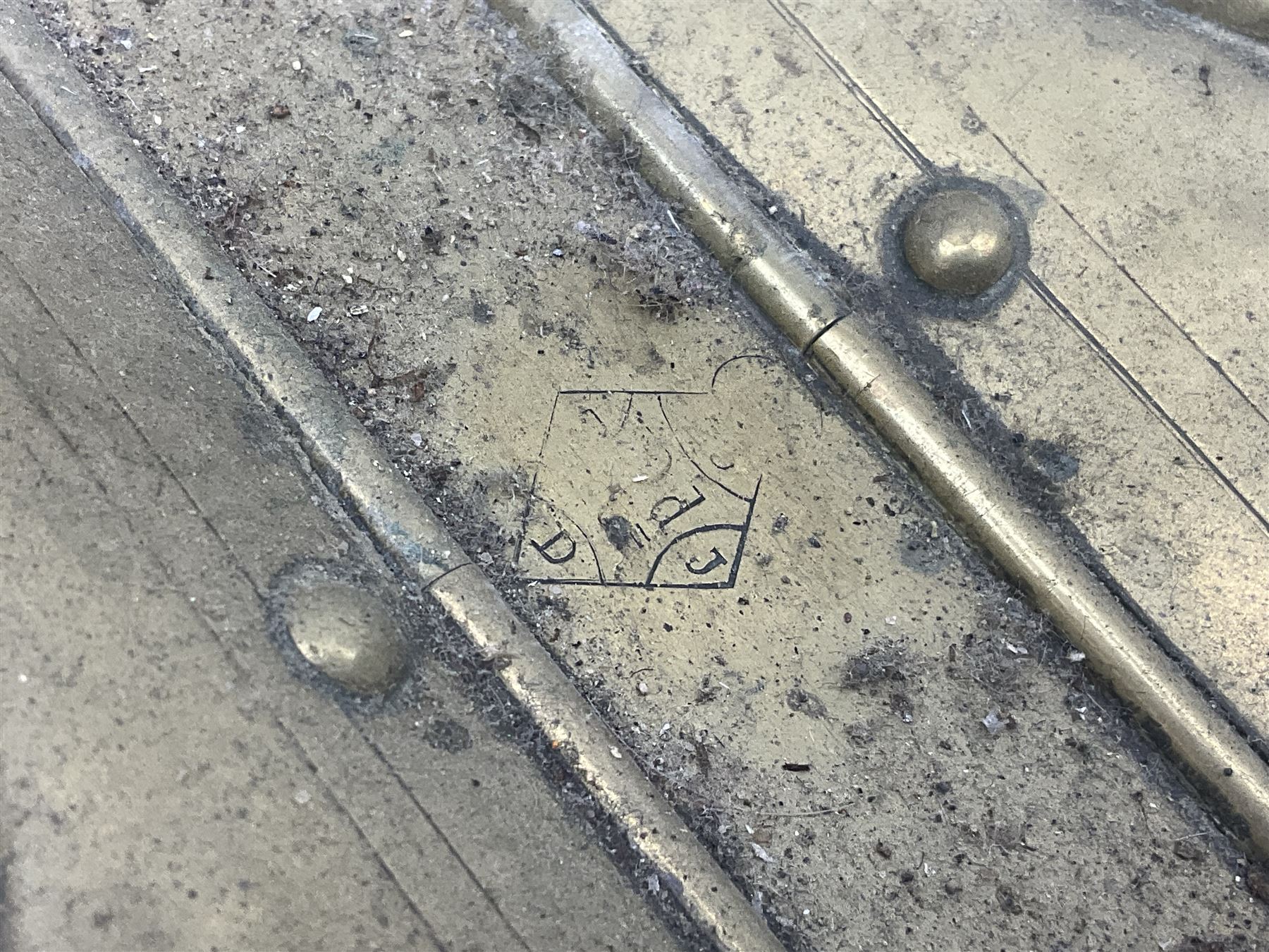 Victorian Benham & Froud Arts and Crafts brass coal scuttle, with Victorian diamond registration mark, together with a copper and brass scuttle of helmet form, tallest H50cm