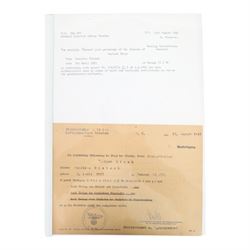 WWII Third Reich ephemera, including Army passes, provisional foreigner's passports, reports etc 