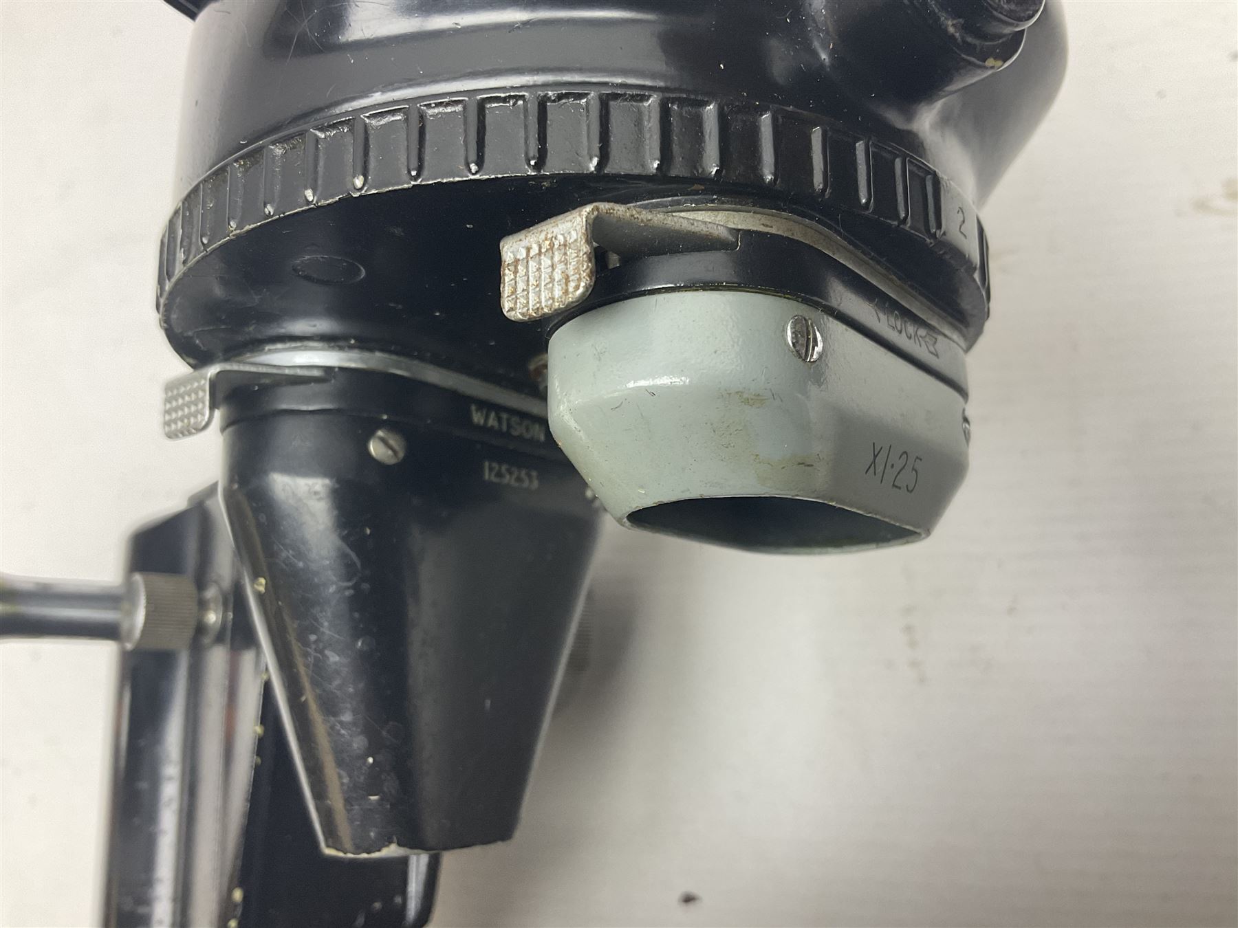 Three W. Watson & Sons microscopes, comprising Barnet binocular no 125253, Kima no 123196 and Service no 44858, all boxed 