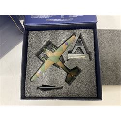 Oxford Die-Cast - four 1:72 scale model planes comprising two DH89 Dragon Rapide 72DR007 Z-7258/G-AFMH (RAF Air Ambulance) and 72DR008 0G-AIDL (Classic Air Force); De Haviland Devon C1 72DV003 VP975 Royal Aircraft Establishment; Avro Anson Mk1 72AA002 217 Sqn. RAF Coastal Command; in original boxes (4) 