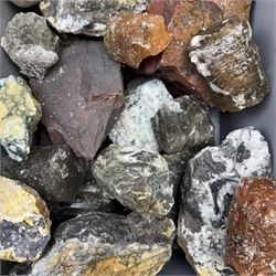 Large private collection of minerals and fossils including, Malachite, Azurite, Amethyst, agate, coprolite (fossilised excrement) etc 