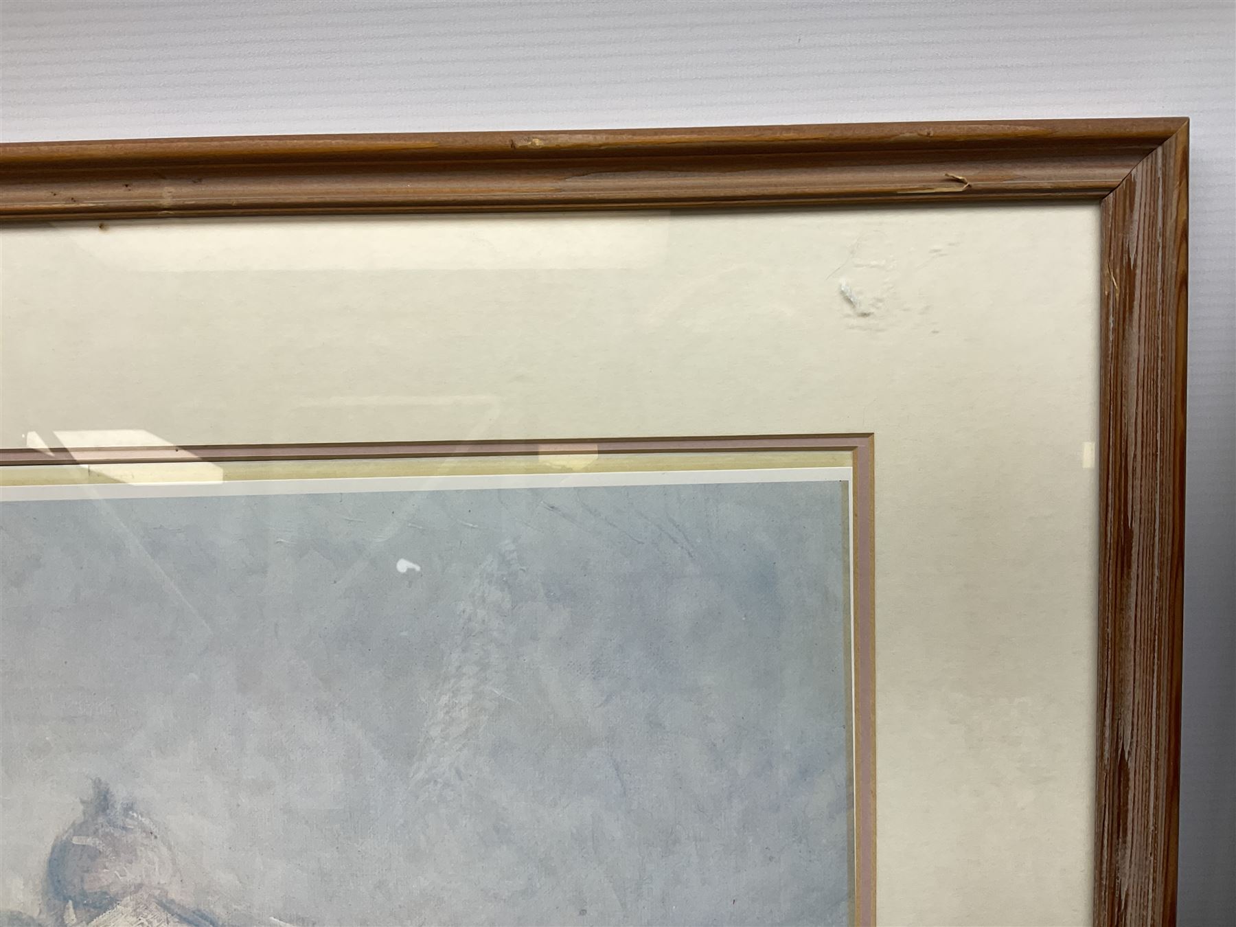 After Claude Monet (French 1840 - 1926): 'San Giorgio Maggiore', colour print; After Adolf Sehring (American 1930-): Summer Daydream, textured print; after John Trickett (British 1952-): Spaniel Puppy, colour print signed together with two needleworks (5)