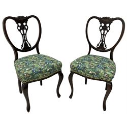 Set of five white painted wicker chairs; together with two late Victorian chairs  