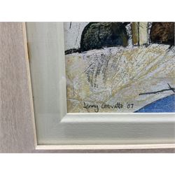 Jenny Grevatte (British 1951-): 'Fragments of Cornwall', oil and mixed media signed and dated '07, titled on label verso 41cm x 61cm