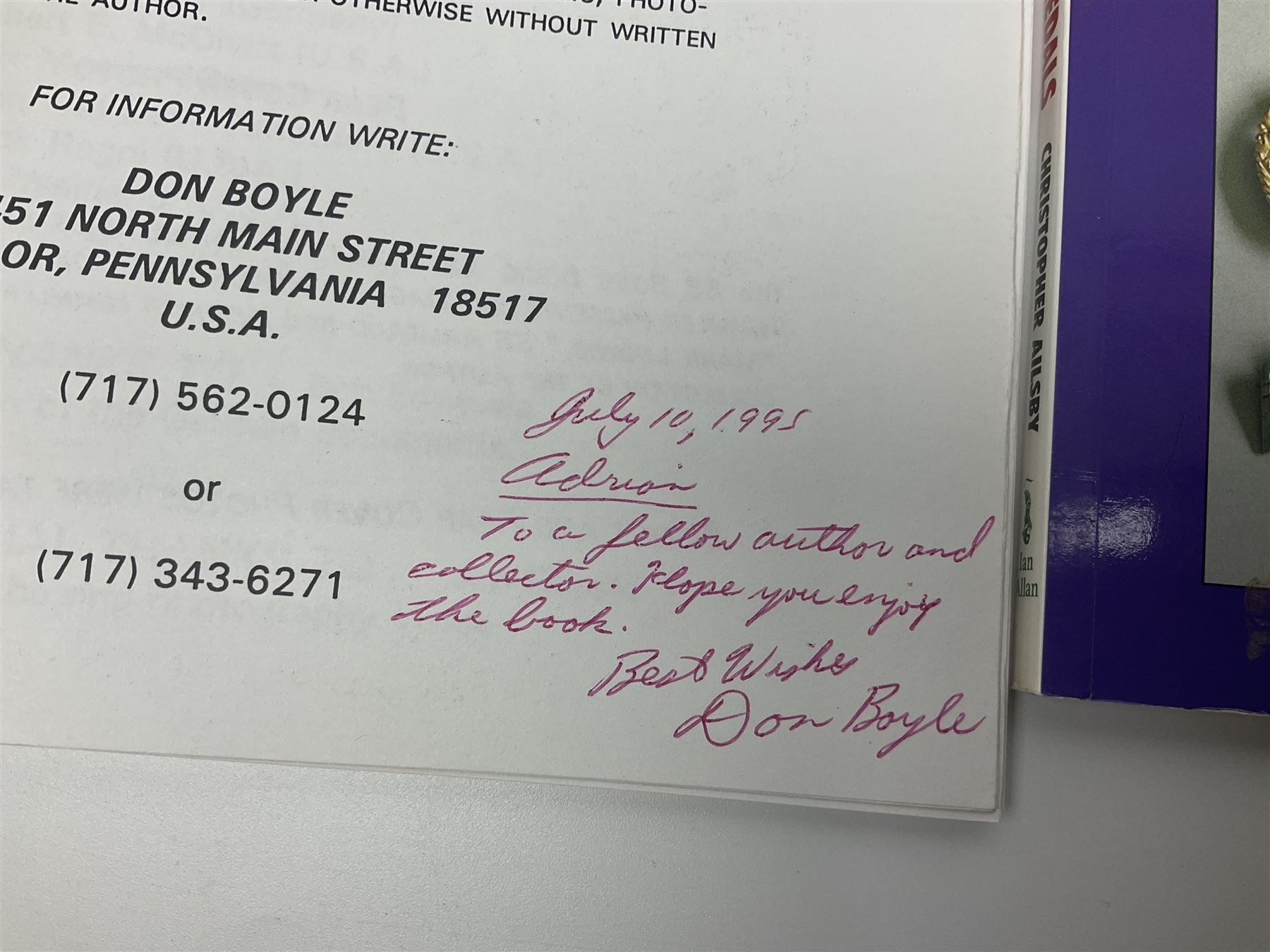 Excellent collection of twelve German Third Reich reference books including four by Adrian Forman - Guide to Third Reich German Awards and Documents, ........ Documents and Their Values. Volumes one and two. Both limited edition and signed by the author; and Bravery, Courage & Valour - Decorations and Awards of the Third Reich; D.E. Bowen: The Prussian & German iron Cross. Signed by the author; Ulric of England: Collecting Third Reich 'SS' and Political Cuffbands. Two volumes; Don Boyle: 'SS' Totenkopf H. Himmler Ring 1933-1945. 2nd printing. Signed by the author and inscribed to 'Adrian' (Forman); and four others (12)