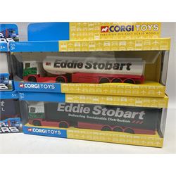 Corgi Eddie Stobart - four lorries in the Superhaulers Series Nos. TY86650, TY86649, TY86647 & TY86646; three other lorries Nos. 23203, 29103 & 20903; all boxed; and two unboxed lorries (9)