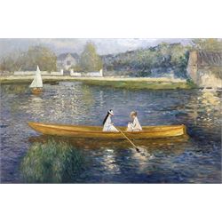 After Pierre-Auguste Renoir (French 1841-1919): The Skiff (La Yole), oil on canvas indistinctly signed 61cm x 91cm