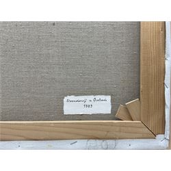 Libbrecht (Belgian Naïve School 20th century): 'Oostende', oil on canvas signed, titled and dated 1989 verso 48cm x 69cm