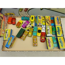  Matchbox M-3 Switch Track, Matchbox Superfast Track 400, Superfast diecast models Ford GT, Porsche 910, Mod Rod, Pony Trailer and others MG 1100, Lincoln Continental,  , seven boxed and a boxed Thomas Slater Electrical Lab 3   