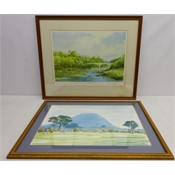  Collection of pictures including 'Sue' - Portrait of a Lady, watercolour signed verso by Olga Gedling, Along a Country Path, watercolour signed by Barrie Rawlinson,  'Sunny Scene', watercolour signed by T. G Wright, Loch Scene, signed by G. W. A Smith etc max 49cm x 66cm some unframed (15)  