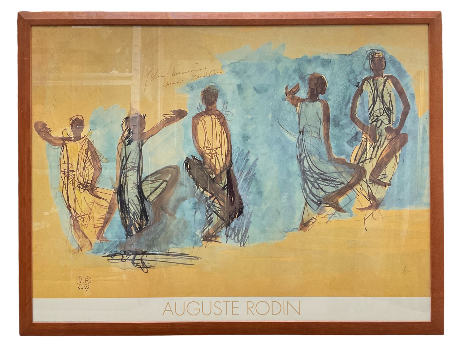 After Auguste Rodin (French 1840-1917): 'Five Studies of Cambodian Dancers', colour print 81cm x 118