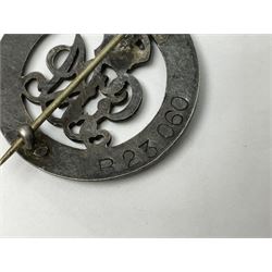 Two Services Rendered badges Nos.B23060 and B201341; two MSO BAOR (Mixed Services Organisation British Army of the Rhine) badges; small quantity of shoulder titles, lapel/sweetheart brooches, buttons and non-military related items