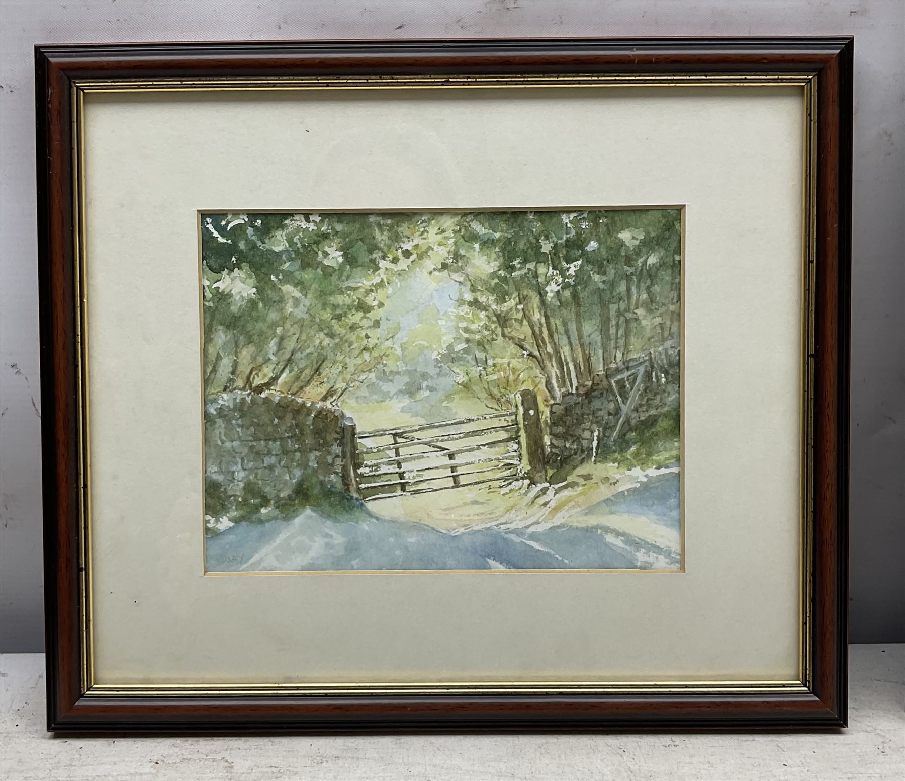 Norma Lindsay (Northern British 20th Century): Whitby Woodland Scenes, three watercolours signed max 33cm x 23cm; Sue Morton (British 20th Century): 'Featherbed Lane - Aislaby', watercolour signed, titled verso 20cm x 19cm (4)